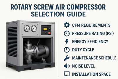 A picture of a rotary screw compressor