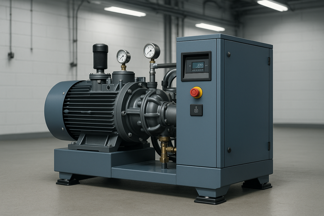 A rotary screw air compressor system