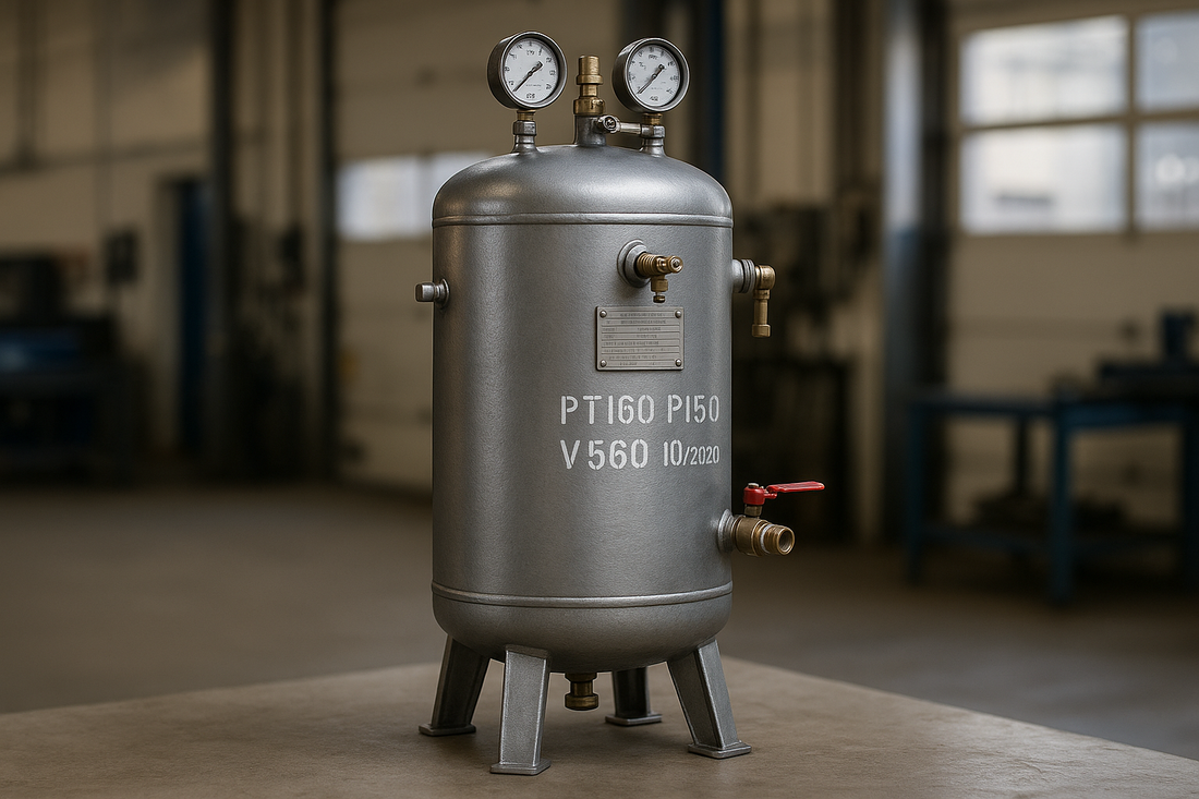 A picture of an air compressor tank