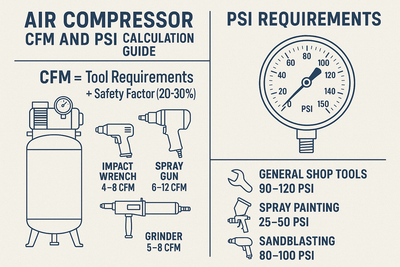 A photo of general safety requirements for PSI and CFM calculations
