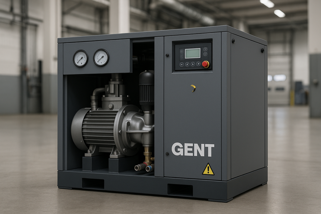 A rotary screw air compressor