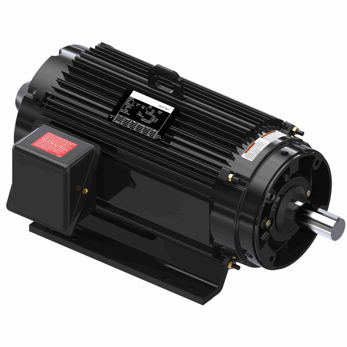 Black industrial motor on a white background